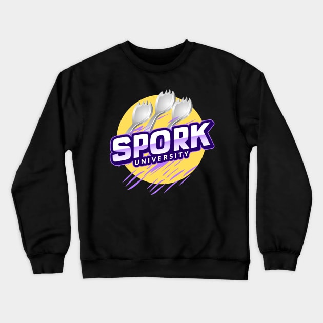 Spork U-niversity (Yellow) Crewneck Sweatshirt by Apathecary